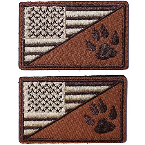 2Pcs Tactical US Flag with Tracker Paw Patriot Patches, Milltary Embroidered Applique Morale Hook and Loop Patch 2Pcs Tactical US Flag with Tracker Paw Patriot Patches, Milltary Embroidered Applique Morale Hook and Loop Patch
