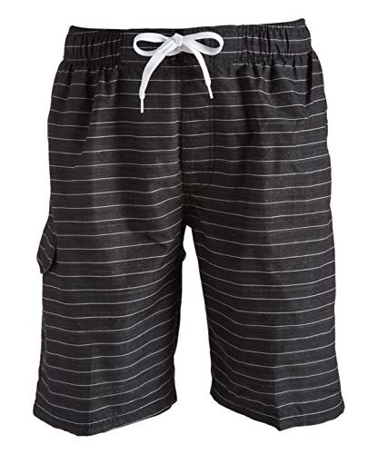 Kanu Surf Men's Echelon Swim Trunks (Regular  and  Extended Sizes), Line Up Black, 5X
