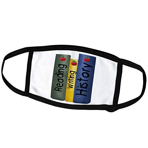 3dRose TNMGraphics School - Reading Writing and History - Face Covers (fc_26018_3)