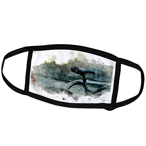 3dRose Anne Marie Baugh - Impressionist Mixed Media Art - Image of Watercolor Bike Seat Art - Face Masks (fm_318636_1)