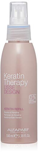 Alfaparf Milano Keratin Therapy Lisse Design Keratin Refill Spray - Maintains and Enhances Keratin Treatments - Thermal Protector - Professional Salon Quality - 3.38 Fl Oz