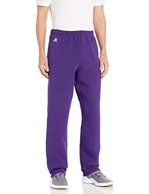 Russell Athletic Men's Dri-Power Open Bottom Sweatpant with Pockets, Purple, XX-Large