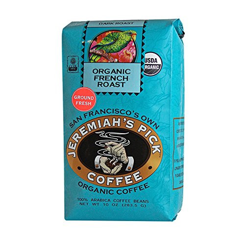 Jeremiah's Pick Coffee Organic French Dark Roast Ground Coffee, 10 Ounce Bag