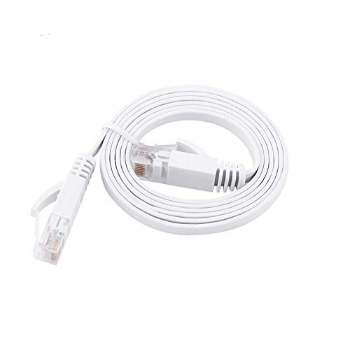 HHF USB Cables CAT6 RJ45 White Flat Ethernet Cable, LAN Networking Patch Cord Cables for Computer Router Laptop 1M/2M/3M/5M/8M (Length : About 2M)