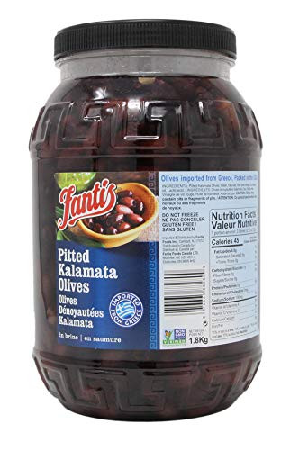 Fantis Greek Baby Pitted Kalamata Olives Bulk from Greece - 4 Pounds