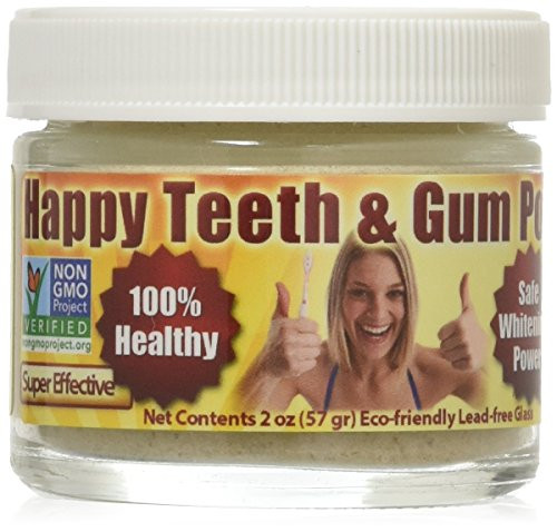 Gum Disease  and  Gum Recession Help - Organic Tooth Powder - Happy Teeth  and  Gum Powder - Gingivitis - Plaque - Bleeding - Sensitivity - Inflammation - Bad Breath - Peppermint - Whitening - Anti-Cavity