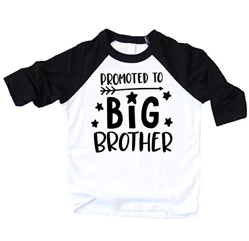 Promoted to Big Brother Announcement Shirt for Sibling Brother Big Brother Shirt Black 3/4 Sleeve Raglan Promoted to Big Brother Announcement Shirt for Sibling Brother Big Brother Shirt Black 3/4 Sleeve Raglan