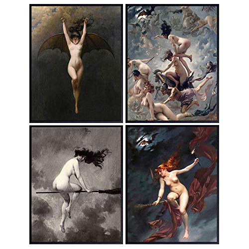 Witch Decor - Wiccan Decor - Witch Coven - Wicca Decor - Pagan Gifts - Witchcraft - Black Magic - Gothic Wall Art - Goth Room Decor - Creepy Scary Vintage Picture Photo - Medieval Decor