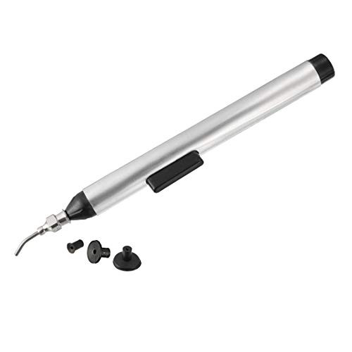uxcell Vacuum Pen with 3 Suction Pads Desoldering Suction Pen Solder Extraction Removal Tool White for IC SMD Chip Mobile Phone Screen Replacement