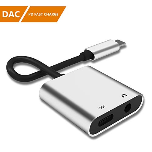 Pixel 2 Type C Audio Adapter, HUIRID 2 in 1 USB Type C to 3.5mm Headphone Jack Adapter Support Fast Charging + Wire Control for Pixel 2/XL, HTC U, Huawei, LG, Essential PH-1, MacBook Pro and (Silver) Pixel 2 Type C Audio Adapter, HUIRID 2 in 1 USB Type C to 3.5mm Headphone Jack Adapter Support Fast Charging + Wire Control for Pixel 2/XL, HTC U, Huawei, LG, Essential PH-1, MacBook Pro and (Silver)