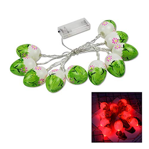 Rubsy 5.4Ft 10 Easter Eggs LED String Lights Battery Operated Fairy Easter Decoration