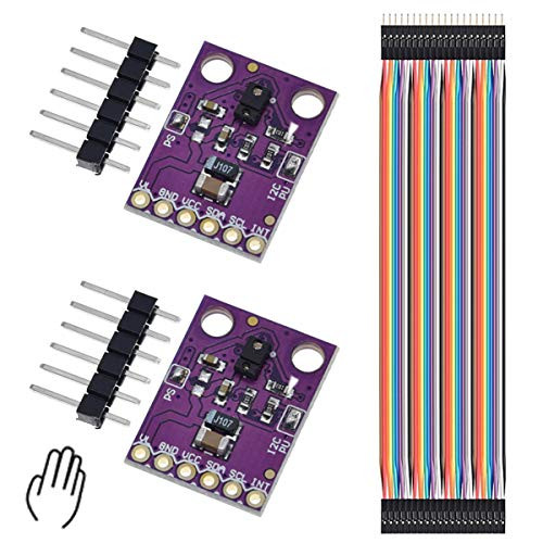 DAOKI 2PCS APDS-9960 APDS9960 Hand Gesture Sensor Module Non-Contact RGB Gesture Recognition Moving Direction Ambient Light RGB Proximity Sensor Module Infrared Move Module with Dupont Cable