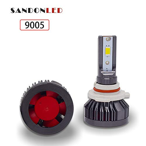Sandonled 9005 HB3 led headlight bulb fog driving light 6000lm 3000k 4300k 6000k cool white super bright colors 3 in all in oen conversion kit halogen headlight replacement 2pcs