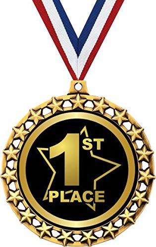1st Place Medal, 2 1/2 inch Galaxy Star First Place Medals, Great First Place Awards 1 Pack Prime