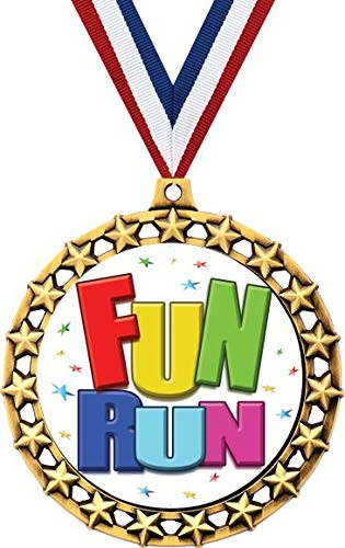 Fun Run Medal, 2 1/2 inch Galaxy Star Fun Run Medals, Great Fun Run Awards 1 Pack Prime