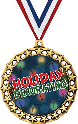 Holiday Decorating Medal, 2 1/2 inch Galaxy Star Decorating Competition Medals, Great Decorating Awards 1 Pack Prime