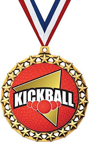 Kickball Medal, 2 1/2 inch Galaxy Star Kickball Medals, Great Kickball Awards 1 Pack Prime
