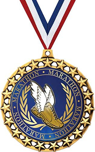 Marathon Medal, 2 1/2 inch Galaxy Star Marathon Running Medals, Great Marathon Awards 1 Pack Prime