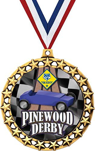 Derby Medal, 2 1/2 inch Galaxy Star Pinewood Derby Medals, Great Pinewood Derby Awards 1 Pack Prime