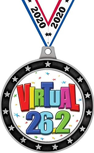 Virtual 26.2 Miles Universe Star Medals, 2.5 inch Silver Virtual Marathon Medal Awards, 1 Pack Prime