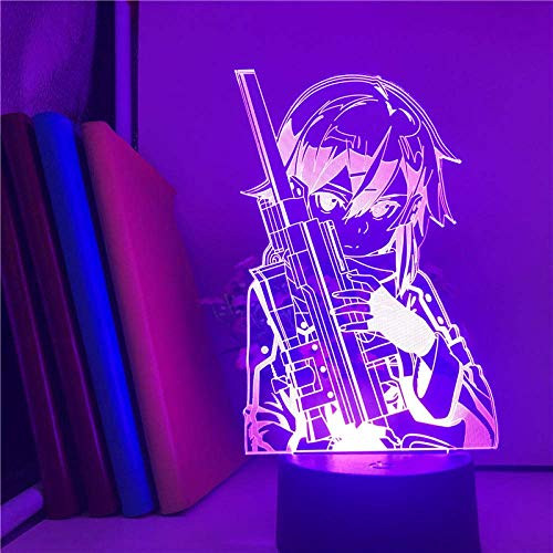 KATA Anime lamp Sword  and  Art Online Asada Shino 3D Lamp Japanese Anime-16 Color with Remote