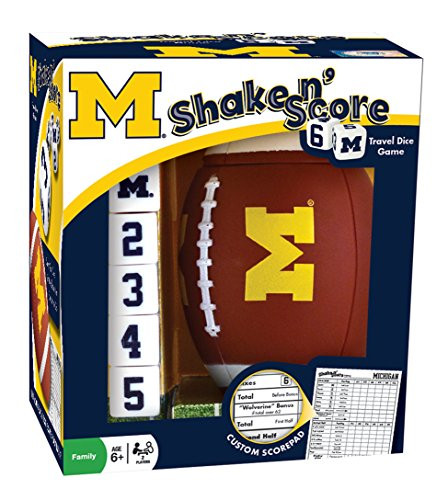 MasterPieces NCAA Michigan Wolverines Shake N' Score Travel Dice Game