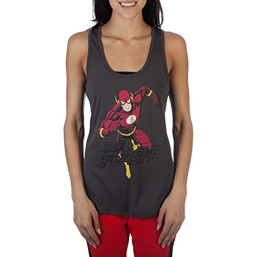 Flash Tank Top DC Comics Apparel Flash Clothing DC Comics Tank Top Flash Shirt-XX-Large Charcoal