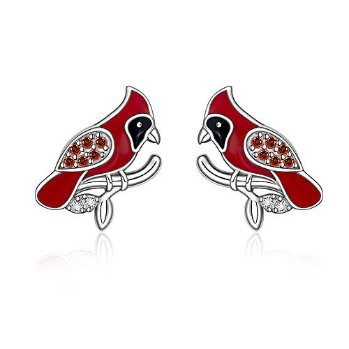 Cardinal Earrings Red Bird Animal Stud Earring 925 Sterling Silver Hypoallergenic Earrings for Girls Cardinal Earrings Red Bird Animal Stud Earring 925 Sterling Silver Hypoallergenic Earrings for Girls