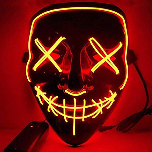 Halloween Mask LED Light up Mask Scary Mask for Festival Cosplay Halloween Costume Masquerade Parties,Carnival,Gifts