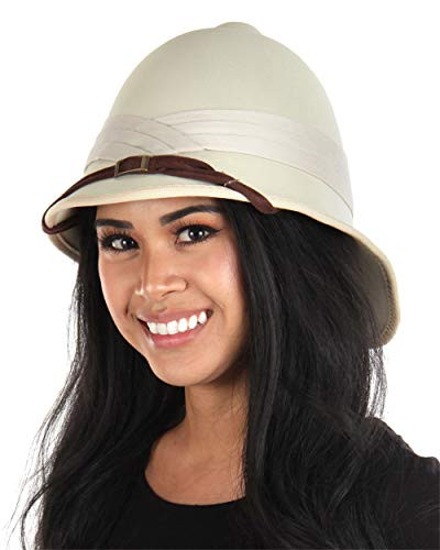 British Safari Jungle Pith Helmet for Adults Men and Women Tan