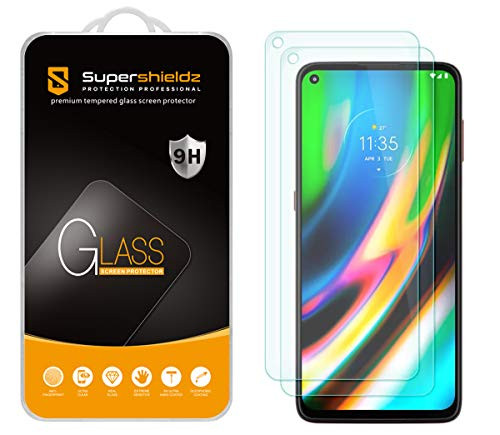 (2 Pack) Supershieldz for Motorola Moto G9 Plus Tempered Glass Screen Protector, 0.33mm, Anti Scratch, Bubble Free