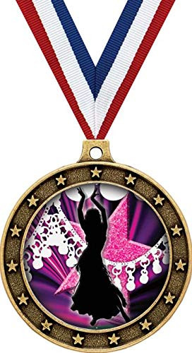 Crown Awards Gold Belly Dancing Medals - 2 1/2 inch Dance Star Medals Prime