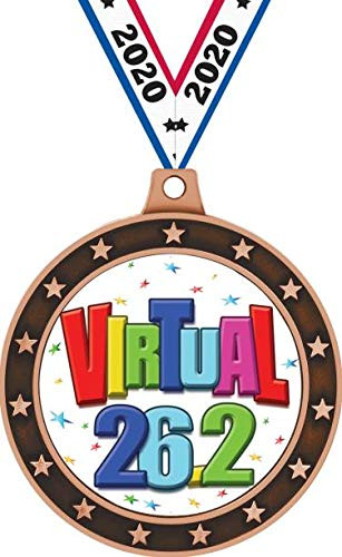 Virtual 26.2 Miles Universe Star Medals, 2.5 inch Bronze Virtual Marathon Medal Awards, 1 Pack Prime