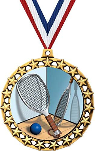Racquetball Medal, 2 1/2 inch Galaxy Star Racquetball Medals, Great Racquetball Awards 1 Pack Prime