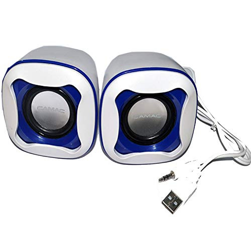 TopePop Portable Mini USB Powered Computer Speaker Stereo Bass Multimedia Speaker for Notebook Laptop PC Desktop Tablet (White)