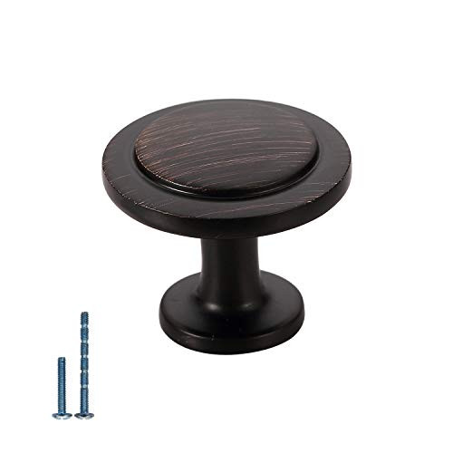 Amerdeco Hardware 10 Pack K0004ORB Oil Rubbed Bronze Cupboard Drawer Knobs Kitchen Cabinet Knobs Door Handles Single Hole Cabinet T Bar Handles