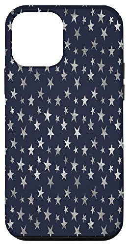 iPhone 12 mini Dark Blue Colored Silver Stars Case
