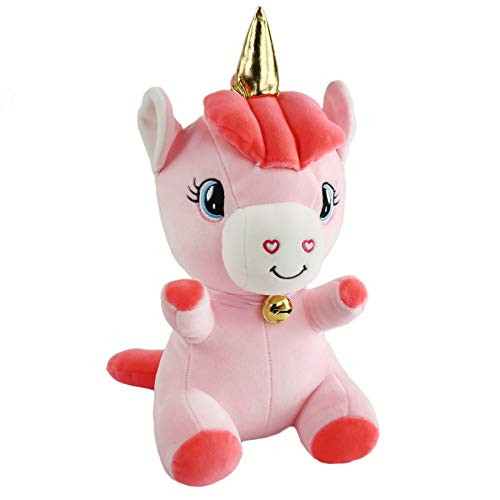 Athoinsu Pink Unicorn Soft Stuffed Animals with Sparkling Horn Plush Toys Gift for Kids,14.5''(Unicorn)