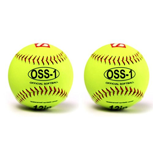 OSS-1 Practice Softball Ball, Size 12 inch, Yellow 2 pcs