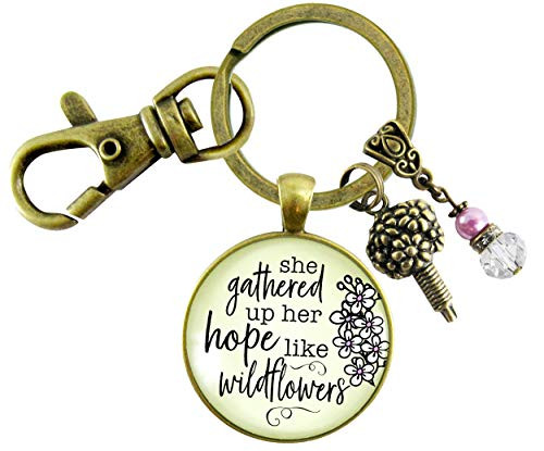 Gutsy Goodness Inspirational Quote Keychain She Gathered Up Her Hope Like Wildflowers Lavender Jewelry Gutsy Goodness Inspirational Quote Keychain She Gathered Up Her Hope Like Wildflowers Lavender Jewelry