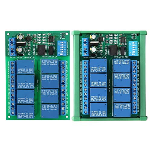 Maxmartt 12V 8-Channel RS485 Relay PLC Expansion Board for Modbus RTU Protocol Remote Control