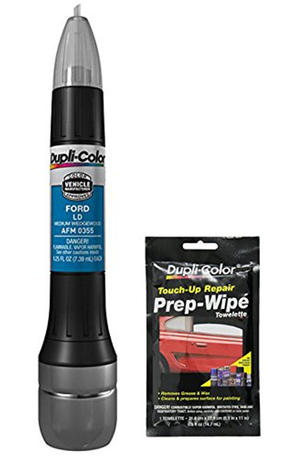 Dupli-Color AFM0355 Medium Wedgewood Exact-Match Scratch Fix All-in-1 Touch-Up Paint for Ford Vehicles (LD) Bundle with Prep Wipe Towelette (2 Items) Dupli-Color AFM0355 Medium Wedgewood Exact-Match Scratch Fix All-in-1 Touch-Up Paint for Ford Vehicles (LD) Bundle with Prep Wipe Towelette (2 Items)