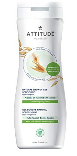 ATTITUDE Sensitive Skin, Hypoallergenic Nourishing Body Wash, Avocado Oil, 16 Fluid Ounce