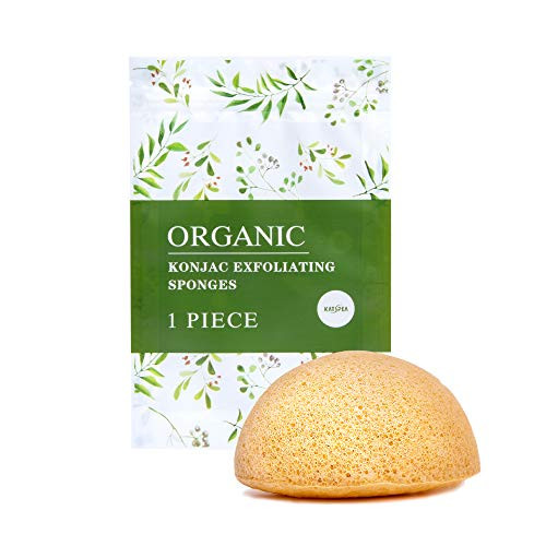 Natural Konjac Facial Sponge, Gentle Exfoliating and Cleansing, Daily Mud Mask Remove, Safe for All Skin Type, Turmeric