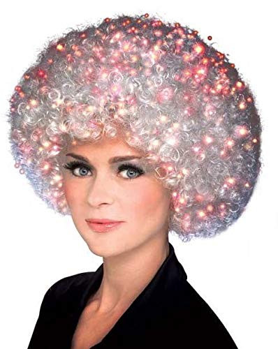 Rubie's Fiber Optic Afro Wig, White, One Size