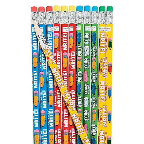 Fun Express I Love to Write Pencils - 24 Pieces - Educational and Learning Activities for Kids