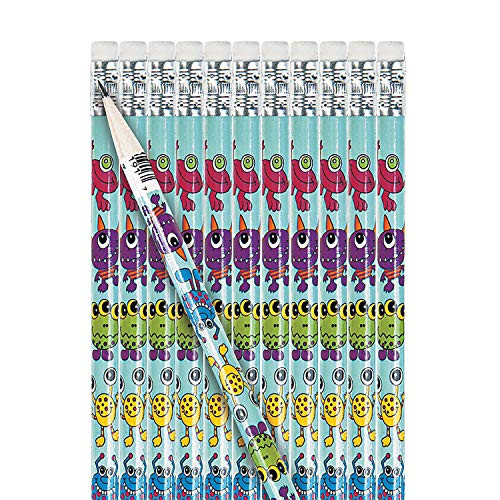 Fun Express - Monster Pencils for Halloween - Stationery - Pencils - Pencils - Printed - Halloween - 24 Pieces