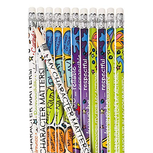 Fun Express Good Character Pencils - 24 Pieces - Educational and Learning Activities for Kids Fun Express Good Character Pencils - 24 Pieces - Educational and Learning Activities for Kids