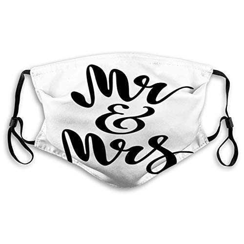 Hand Drawn Brush Pen Lettering Design Curved and Swirled Face Mask Reusable Washable Masks Cloth for Children and Teen Size?S