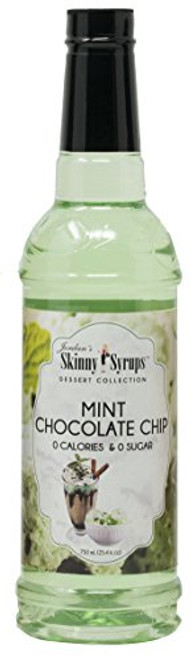 Jordans Skinny Syrups |  Sugar Free Mint Chocolate Chip Syrup | Healthy Flavors with 0 Calories, 0 Sugar, 0 Carbs | 750ml/25.4oz Bottle